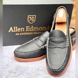 Allen Edmonds Sedona Men's Penny Loafers Navy Blue Leather, Size 10B Made In USA